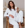 Ekouaer Women’s Long Sleeve Pajama Set Cozy 2 Piece PJS Matching Sleepwear(Blue Floral)
