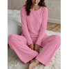 Ekouaer Women’s Long Sleeve Pajama Set Cozy 2 Piece PJS Matching Sleepwear(Christmas Cane)