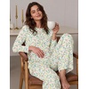 Ekouaer Women’s Long Sleeve Pajama Set Cozy 2 Piece PJS Matching Sleepwear(Floral)