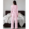 Ekouaer Women’s Long Sleeve Pajama Set Cozy 2 Piece PJS Matching Sleepwear(Flower Bow)