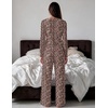Ekouaer Women’s Long Sleeve Pajama Set Cozy 2 Piece PJS Matching Sleepwear(Leopard)