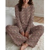 Ekouaer Women’s Long Sleeve Pajama Set Cozy 2 Piece PJS Matching Sleepwear(Leopard)