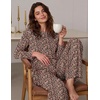 Ekouaer Women’s Long Sleeve Pajama Set Cozy 2 Piece PJS Matching Sleepwear(Leopard)