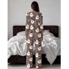 Ekouaer Women’s Long Sleeve Pajama Set Cozy 2 Piece PJS Matching Sleepwear(Leopard Santa)