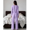 Ekouaer Women’s Long Sleeve Pajama Set Cozy 2 Piece PJS Matching Sleepwear(Lilac)