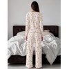 Ekouaer Women’s Long Sleeve Pajama Set Cozy 2 Piece PJS Matching Sleepwear(Little Flower)