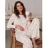 Ekouaer Women’s Long Sleeve Pajama Set Cozy 2 Piece PJS Matching Sleepwear(Little Flower)