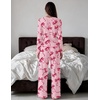 Ekouaer Women’s Long Sleeve Pajama Set Cozy 2 Piece PJS Matching Sleepwear(Red Bow)