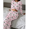 Ekouaer Women’s Long Sleeve Pajama Set Cozy 2 Piece PJS Matching Sleepwear(Santa Claus)