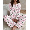 Ekouaer Women’s Long Sleeve Pajama Set Cozy 2 Piece PJS Matching Sleepwear(Santa Claus)