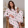 Ekouaer Women’s Long Sleeve Pajama Set Cozy 2 Piece PJS Matching Sleepwear(Santa Claus)