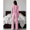 Ekouaer Women’s Long Sleeve Pajama Set Cozy 2 Piece PJS Matching Sleepwear(Striped Bow)
