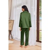 Ekouaer Womens Pajama Sets Satin Silk Pjs Long Sleeve Button Down Sleepwear(Army Green)