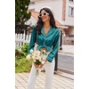 Ekouaer Womens Pajama Sets Satin Silk Pjs Long Sleeve Button Down Sleepwear(Blue Green)