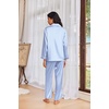 Ekouaer Womens Pajama Sets Satin Silk Pjs Long Sleeve Button Down Sleepwear(Blue Striped)