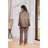 Ekouaer Womens Pajama Sets Satin Silk Pjs Long Sleeve Button Down Sleepwear(Brown Leopard)