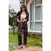 Ekouaer Womens Pajama Sets Satin Silk Pjs Long Sleeve Button Down Sleepwear(Cherry)