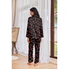 Ekouaer Womens Pajama Sets Satin Silk Pjs Long Sleeve Button Down Sleepwear(Cherry)