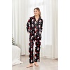 Ekouaer Womens Pajama Sets Satin Silk Pjs Long Sleeve Button Down Sleepwear(Christmas Black)