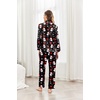Ekouaer Womens Pajama Sets Satin Silk Pjs Long Sleeve Button Down Sleepwear(Christmas Black)