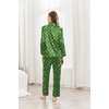 Ekouaer Womens Pajama Sets Satin Silk Pjs Long Sleeve Button Down Sleepwear(Christmas Green)