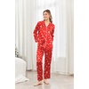 Ekouaer Womens Pajama Sets Satin Silk Pjs Long Sleeve Button Down Sleepwear(Christmas Red)