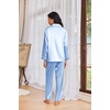 Ekouaer Womens Pajama Sets Satin Silk Pjs Long Sleeve Button Down Sleepwear(Clear Blue)