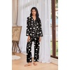 Ekouaer Womens Pajama Sets Satin Silk Pjs Long Sleeve Button Down Sleepwear(Martini Drinks Black)