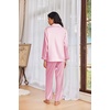 Ekouaer Womens Pajama Sets Satin Silk Pjs Long Sleeve Button Down Sleepwear(Pink)