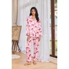 Ekouaer Womens Pajama Sets Satin Silk Pjs Long Sleeve Button Down Sleepwear(Pink Bow)