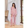 Ekouaer Womens Pajama Sets Satin Silk Pjs Long Sleeve Button Down Sleepwear(Pink Leopard Love)