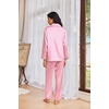 Ekouaer Womens Pajama Sets Satin Silk Pjs Long Sleeve Button Down Sleepwear(Pink Striped)
