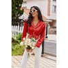 Ekouaer Womens Pajama Sets Satin Silk Pjs Long Sleeve Button Down Sleepwear(Red)