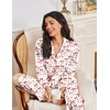 Ekouaer Womens Pajama Sets Satin Silk Pjs Long Sleeve Button Down Sleepwear(Red Bow)