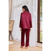 Ekouaer Womens Pajama Sets Satin Silk Pjs Long Sleeve Button Down Sleepwear(Wine Red)