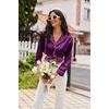 Ekouaer Womens Pajama Sets Satin Silk Pjs Long Sleeve Button Down Sleepwear(Wineberry)