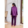 Ekouaer Womens Pajama Sets Satin Silk Pjs Long Sleeve Button Down Sleepwear(Wineberry)