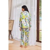 Ekouaer Womens Pajama Sets Satin Silk Pjs Long Sleeve Button Down Sleepwear(Yellow Chrysanthemum)