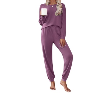 Ekouaer Pajamas Set for Women Soft Comfy Pjs Jogger Lounge Sets(Fuchsia)