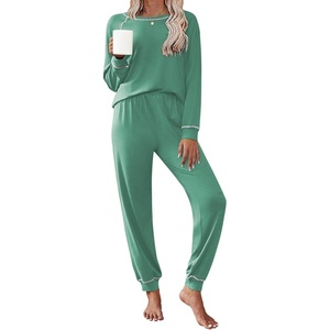 Ekouaer Pajamas Set for Women Soft Comfy Pjs Jogger Lounge Sets(Gray Green)