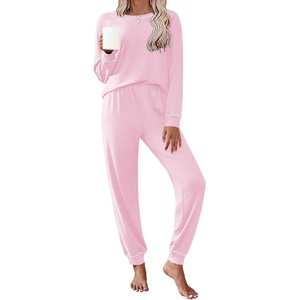 Ekouaer Pajamas Set for Women Soft Comfy Pjs Jogger Lounge Sets(Pink)