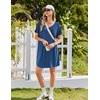 Ekouaer 2 Pack Nightgowns for Women Bamboo Viscose Short Sleeve Sleep Shirt(Black/Blue)