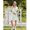 Ekouaer 2 Pack Nightgowns for Women Bamboo Viscose Short Sleeve Sleep Shirt(Black/Floral Light Green)