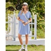 Ekouaer 2 Pack Nightgowns for Women Bamboo Viscose Short Sleeve Sleep Shirt(Black/Light Blue)