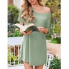 Ekouaer 2 Pack Nightgowns for Women Bamboo Viscose Short Sleeve Sleep Shirt(Black/Light Green)