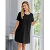 Ekouaer 2 Pack Nightgowns for Women Bamboo Viscose Short Sleeve Sleep Shirt(Black/Light Green)