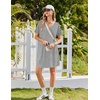 Ekouaer 2 Pack Nightgowns for Women Bamboo Viscose Short Sleeve Sleep Shirt(Black/Light Grey)