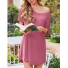 Ekouaer 2 Pack Nightgowns for Women Bamboo Viscose Short Sleeve Sleep Shirt(Black/Rose Pink)