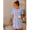 Ekouaer 2 Pack Nightgowns for Women Bamboo Viscose Short Sleeve Sleepshirt(Floral Pink/Purple Dots)