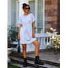 Ekouaer 2 Pack Nightgowns for Women Bamboo Viscose Short Sleeve Sleepshirt(Grey/Tie Dye Blue)